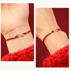 Fortune Jewel 999 Gold Year of the Snake Eternal Endless Knot Infinity Handmade Luck Bracelet