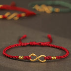 Fortune Jewel 999 Gold Year of the Snake Eternal Endless Knot Infinity Handmade Luck Bracelet