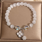 Fortune Jewel Cat's Eye Crystal Lucky Four Leaf Clover Charm Love Bracelet