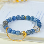 Fortune Jewel Natural Kyanite Labradorite White Crystal Crescent Moon Communication Bracelet