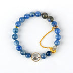 Fortune Jewel Natural Kyanite Labradorite White Crystal Crescent Moon Communication Bracelet