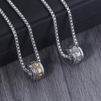 Fortune Jewel Tibetan Om Mani Padme Hum Titanium Steel Peace Necklace Pendant