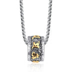 Fortune Jewel Tibetan Om Mani Padme Hum Titanium Steel Peace Necklace Pendant