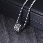 Fortune Jewel Tibetan Om Mani Padme Hum Titanium Steel Peace Necklace Pendant