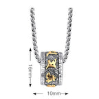 Fortune Jewel Tibetan Om Mani Padme Hum Titanium Steel Peace Necklace Pendant