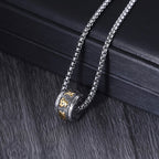 Fortune Jewel Tibetan Om Mani Padme Hum Titanium Steel Peace Necklace Pendant