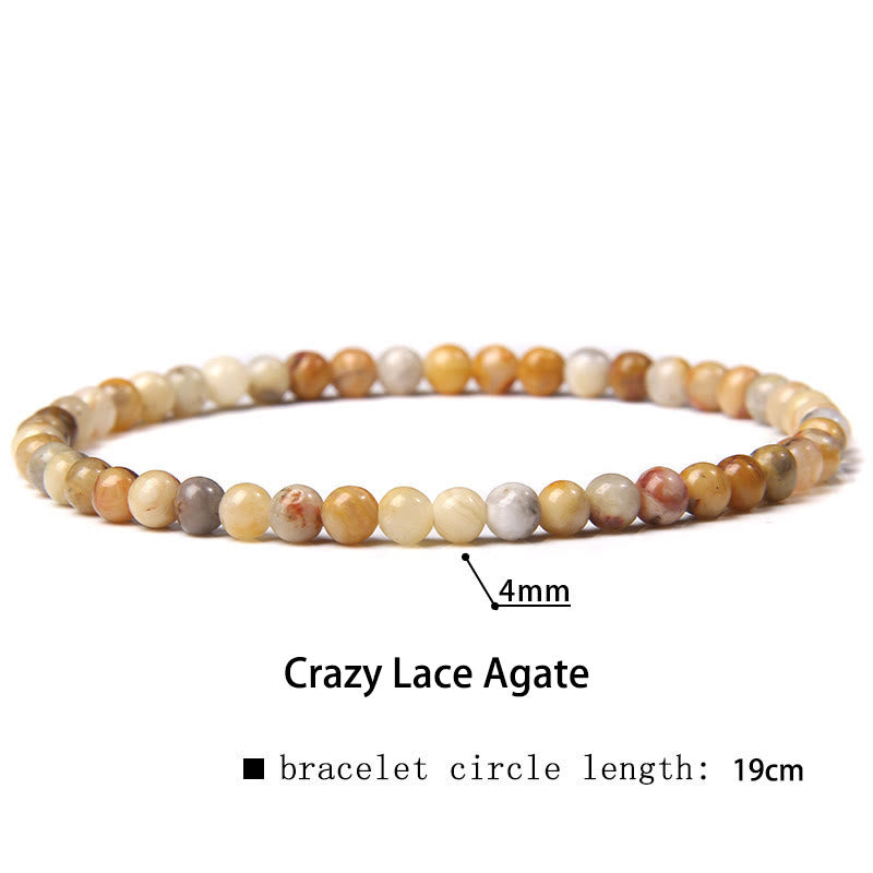 Fortune Jewel 4mm Various Stone Crystal Mini Beads Healing Bracelet