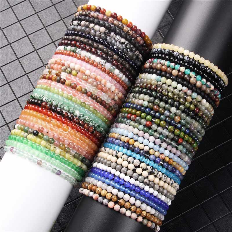 Fortune Jewel 4mm Various Stone Crystal Mini Beads Healing Bracelet