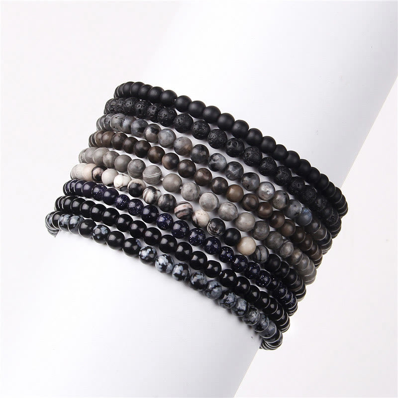 Fortune Jewel 4mm Various Stone Crystal Mini Beads Healing Bracelet