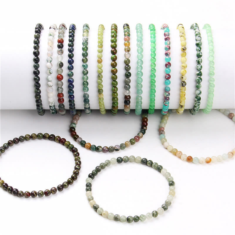 Fortune Jewel 4mm Various Stone Crystal Mini Beads Healing Bracelet