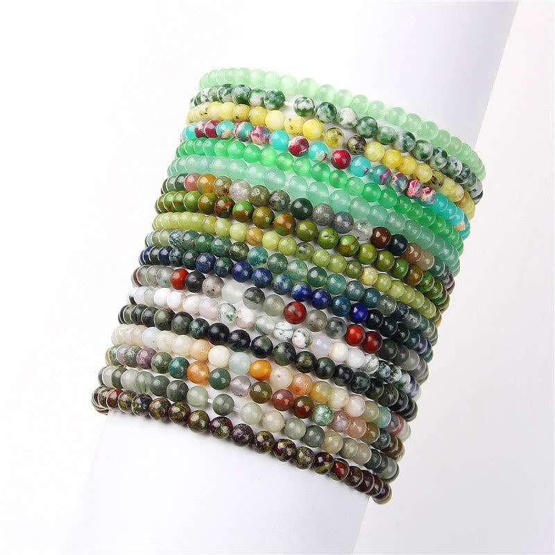 Fortune Jewel 4mm Various Stone Crystal Mini Beads Healing Bracelet