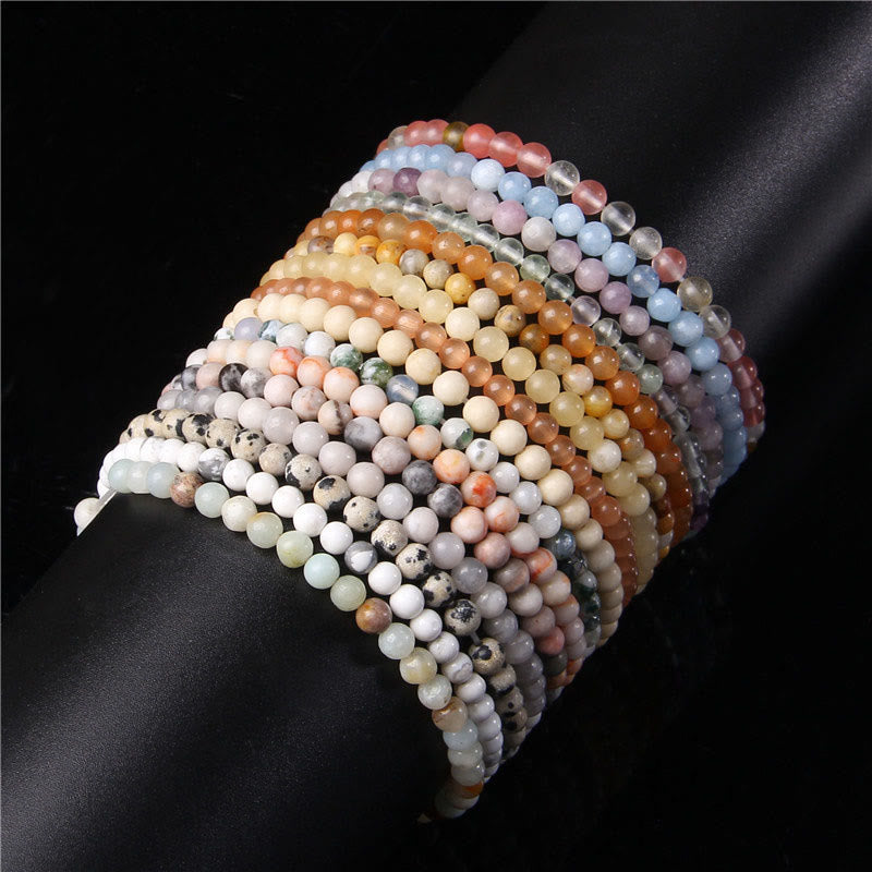 Fortune Jewel 4mm Various Stone Crystal Mini Beads Healing Bracelet