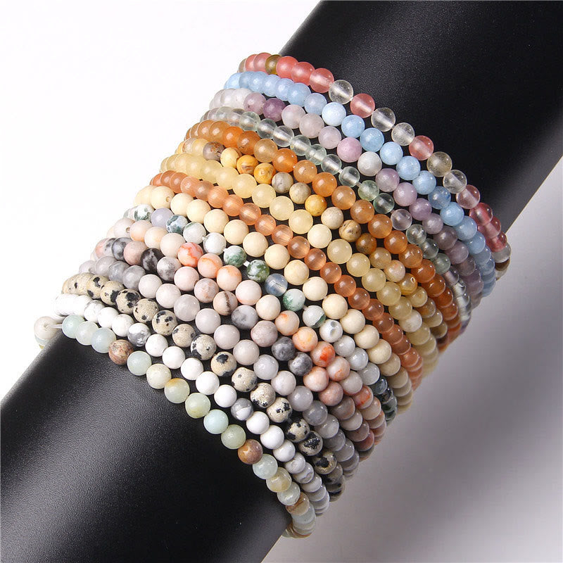 Fortune Jewel 4mm Various Stone Crystal Mini Beads Healing Bracelet