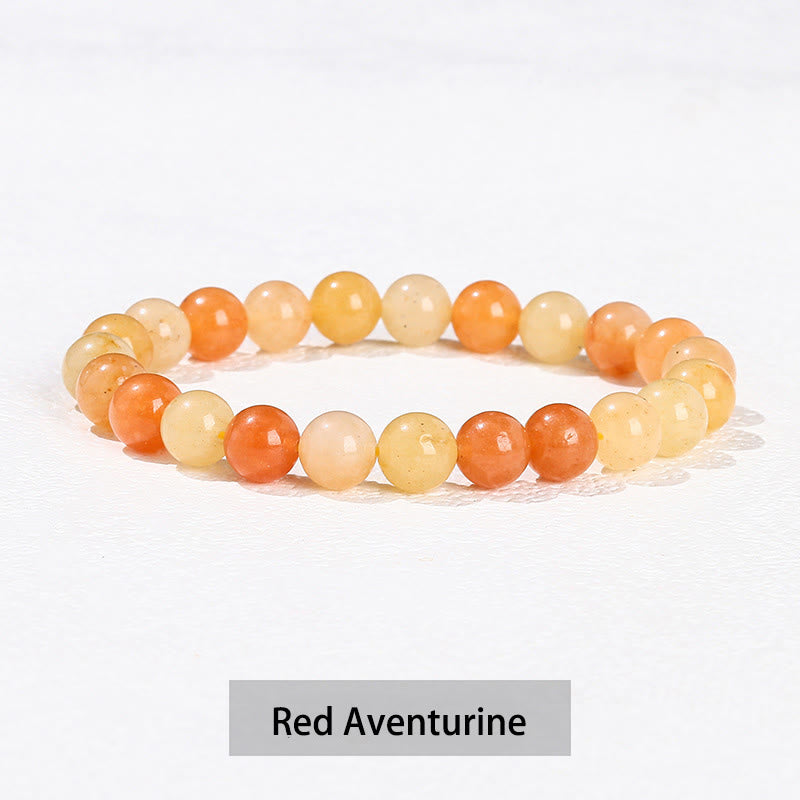 Fortune Jewel Various Crystal Stone Amethyst Green Aventurine Rose Quartz Healing Bracelet