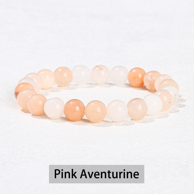 Fortune Jewel Various Crystal Stone Amethyst Green Aventurine Rose Quartz Healing Bracelet
