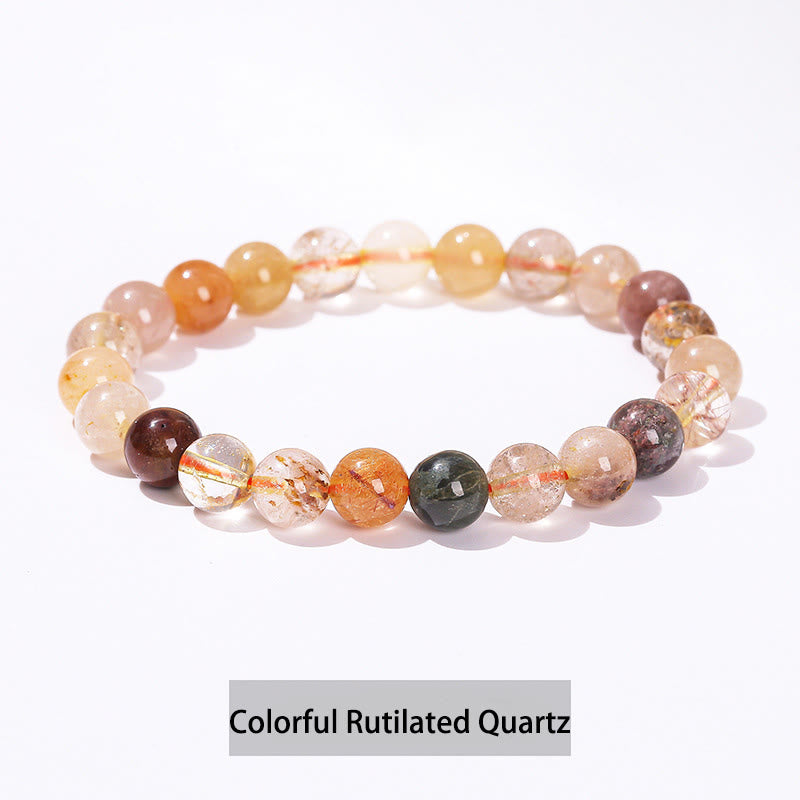 Fortune Jewel Various Crystal Stone Amethyst Green Aventurine Rose Quartz Healing Bracelet