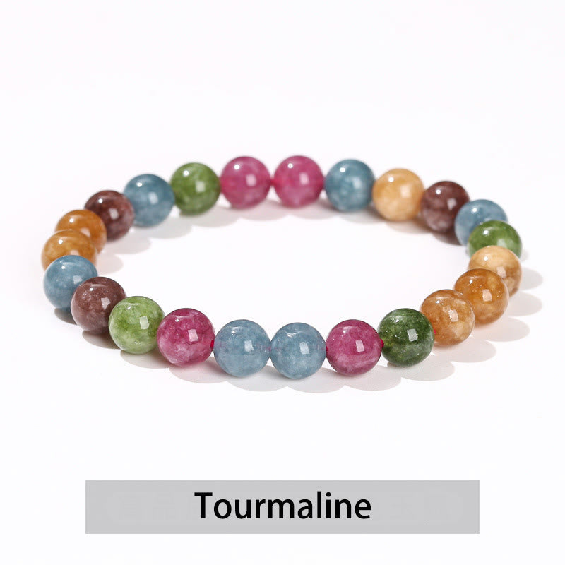 Fortune Jewel Various Crystal Stone Amethyst Green Aventurine Rose Quartz Healing Bracelet
