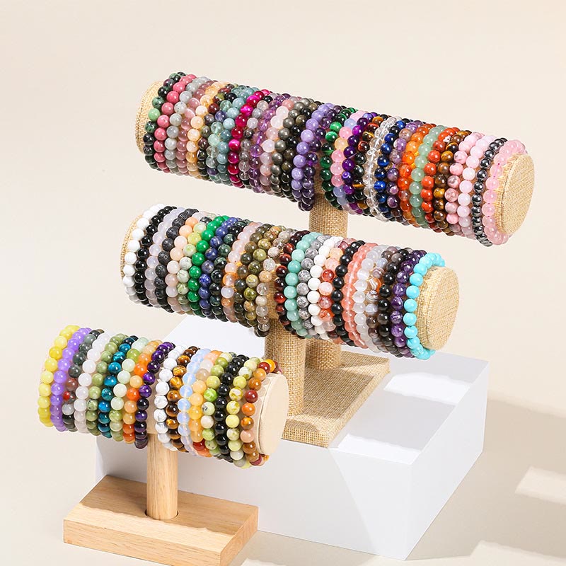 Fortune Jewel Various Crystal Stone Amethyst Green Aventurine Rose Quartz Healing Bracelet