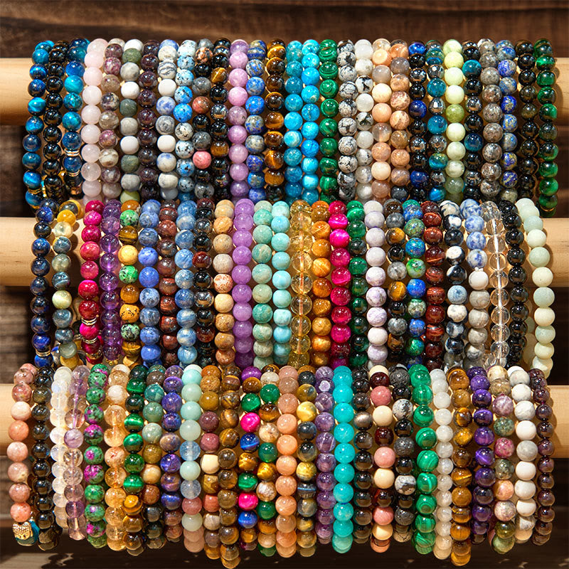 Buddha Stone Various Crystals Malachite Lazurite Lapis Lazuli Hemimorphite Calmness Bracelet