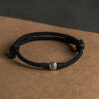 Fortune Jewel Handmade String 925 Sterling Silver Fu Bead Braided Fortune Bracelet