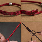 Fortune Jewel Handmade String 925 Sterling Silver Fu Bead Braided Fortune Bracelet