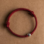 Fortune Jewel Handmade String 925 Sterling Silver Fu Bead Braided Fortune Bracelet