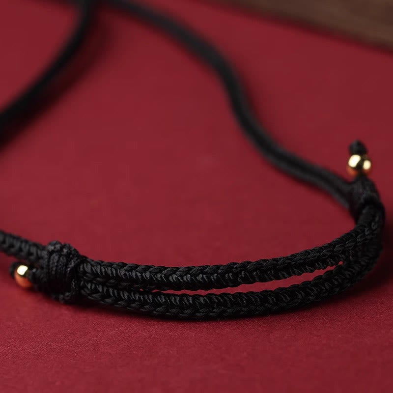 Fortune Jewel Cinnabar Chinese Zodiac Black String Blessing Necklace Pendants