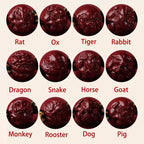 Fortune Jewel Cinnabar Chinese Zodiac Black String Blessing Necklace Pendants