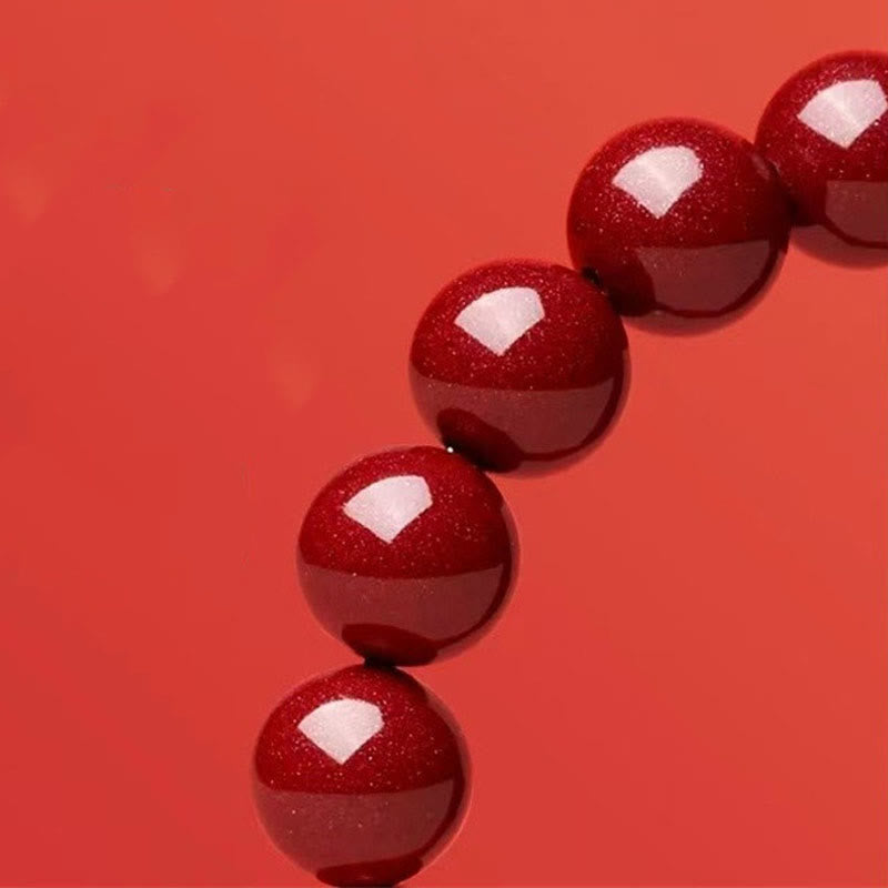 Fortune Jewel Cinnabar Bead Hetian Jade Year Of The Snake Blessing Bracelet
