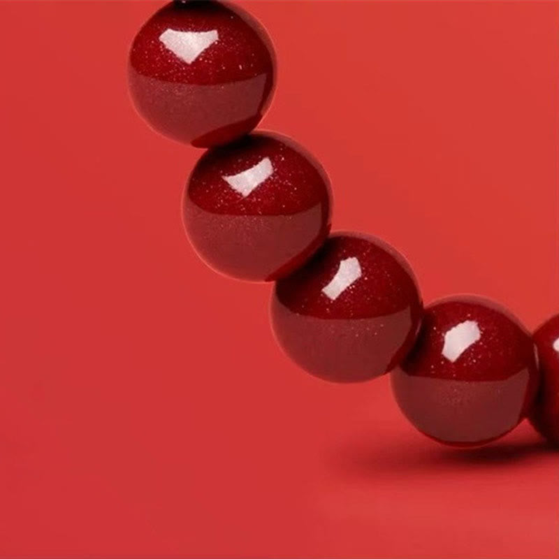 Fortune Jewel Cinnabar Bead Hetian Jade Year Of The Snake Blessing Bracelet