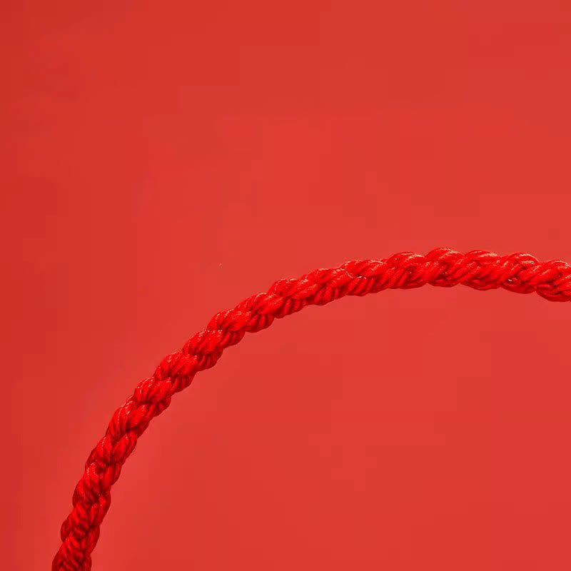 Fortune Jewel Handmade Braided Red String 925 Sterling Silver Fu Character Luck Bracelet