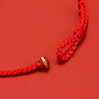 Fortune Jewel Handmade Braided Red String 925 Sterling Silver Fu Character Luck Bracelet
