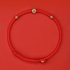 Fortune Jewel Handmade Braided Red String 925 Sterling Silver Fu Character Luck Bracelet