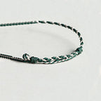 Fortune Jewel Handmade Green String Jade Orchid Braided Prosperity Bracelet