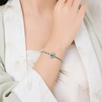 Fortune Jewel Handmade Green String Jade Orchid Braided Prosperity Bracelet