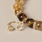 Fortune Jewel Natural Tiger Eye Citrine Beads Fortune Gourd Strength Bracelet