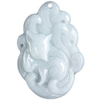 Fortune Jewel Natural Jade Nine Tailed Fox Luck Necklace Pendant
