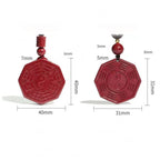 Fortune Jewel Natural Cinnabar Bagua Taishang Laojun Fu Character Calm Necklace Pendant