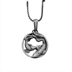 Fortune Jewel Pure Tin Pisces Double Koi Fish Wealth Necklace Pendant