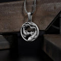 Fortune Jewel Pure Tin Pisces Double Koi Fish Wealth Necklace Pendant