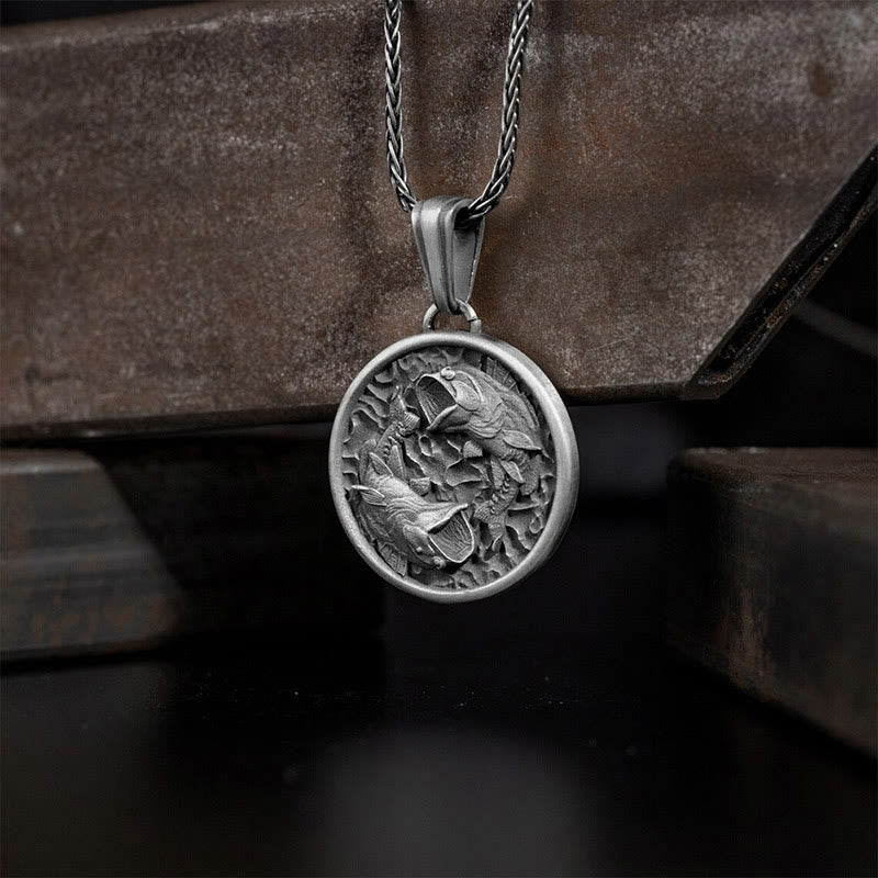 Fortune Jewel Pure Tin Polishing Koi Fish Wealth Necklace Pendant
