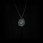 Fortune Jewel 999 Sterling Silver 24k Gold Crane Auspicious Clouds Balance Necklace Pendant
