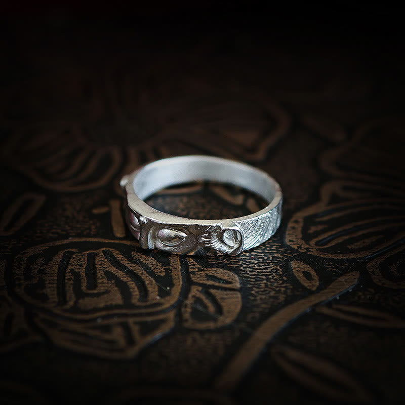 Fortune Jewel 999 Sterling Silver Buddha Eyes Protection Ring - Fortune Jewel