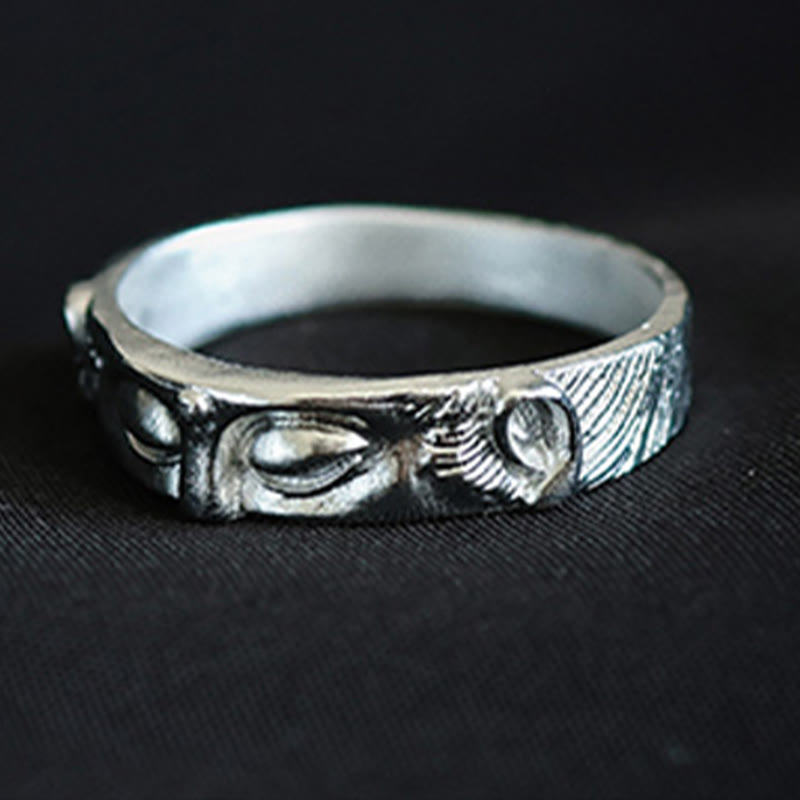 Fortune Jewel 999 Sterling Silver Buddha Eyes Protection Ring - Fortune Jewel