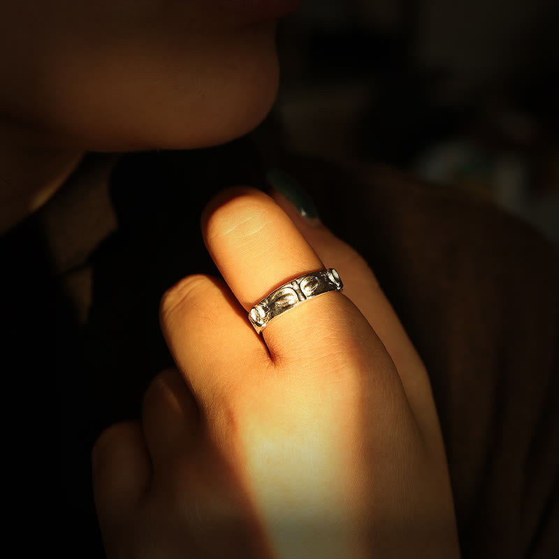 Fortune Jewel 999 Sterling Silver Buddha Eyes Protection Ring - Fortune Jewel