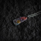 Fortune Jewel 999 Sterling Silver 24k Gold Waves Sun Balance Necklace Pendant