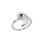 Fortune Jewel Yin Yang Titanium Steel Cuff Balance Couple Ring Fortune Jewel