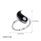 Fortune Jewel Yin Yang Titanium Steel Cuff Balance Couple Ring Fortune Jewel
