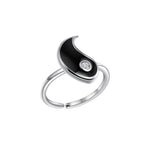 Fortune Jewel Yin Yang Titanium Steel Cuff Balance Couple Ring Fortune Jewel