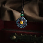 Fortune Jewel 999 Sterling Silver 24k Gold Bagua Tai Chi Yin Yang Design Mountain Ghosts Spend Money Harmony Necklace Pendant Fortune Jewel